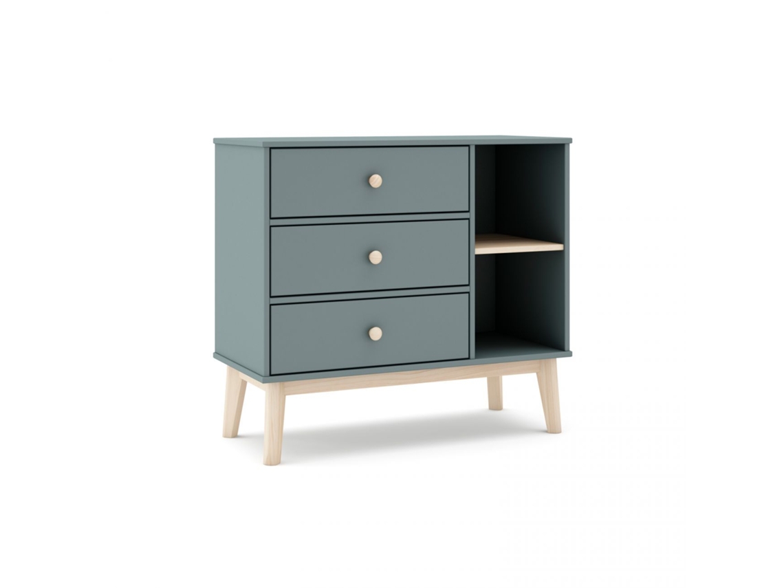 Cómoda juvenil Misty Breeze Verde Salvia - Oak Soft 90 x 81 x 40 cm