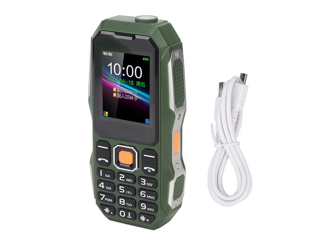 Teléfono Móvil W2021 De 1,8 Pulgadas Para Personas Mayores, Batería De 5800 Mah, Mini Resistente Con Altavoz Grande, Verde Militar.