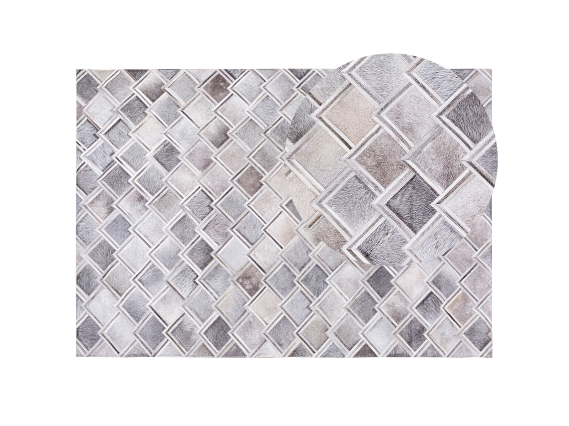 Alfombra de pelo corto BELIANI Agacli de Piel de vaca Gris 160x230