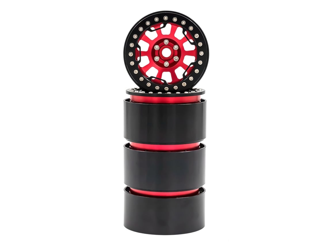 Aro De Rodinha De Liga De Alumínio Beadlock 2.2in Jogo Com 4 Peças Para Carros Rc 1/10 1/8 Trx4 90046 90047 Rr10