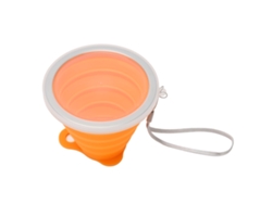 Vaso De Agua Plegable De 270 Ml, De Silicona Apta Para Alimentos, Portátil Con Tapa, Ideal Para Viajes Y Acampadas - Naranja