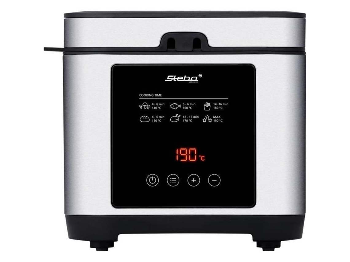 Steba Germany DF 150 1200 W Freidora con función de temporizador, ajuste continuo de temperatura con pantalla de acero inoxidable