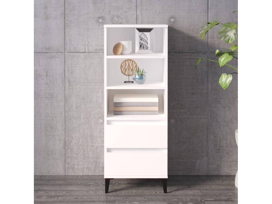 Aparador Alto Madera Contrachapada Blanco 40x36x110 Cm