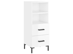 Maison Exclusive - Aparador De Madera Contrachapada Blanco Brillante 34,5x34x90 Cm