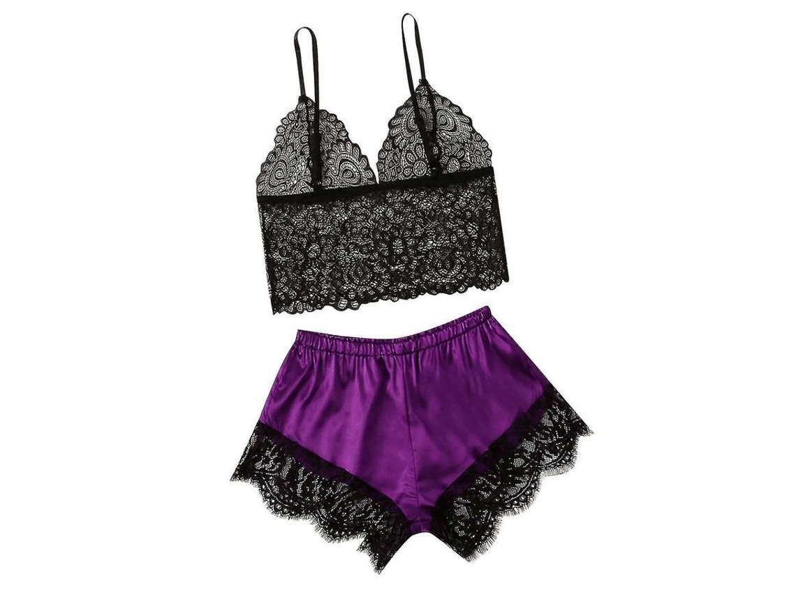 2026-ropa Interior Sexy De Encaje Y Seda Para Mujer Pijama Satin Moda Nueva Temporada