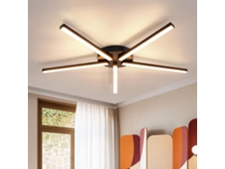 Lámpara de techo LED blanca cálida de 24 W, negra, 64,2 cm, metal, 3000 K, Nettlife