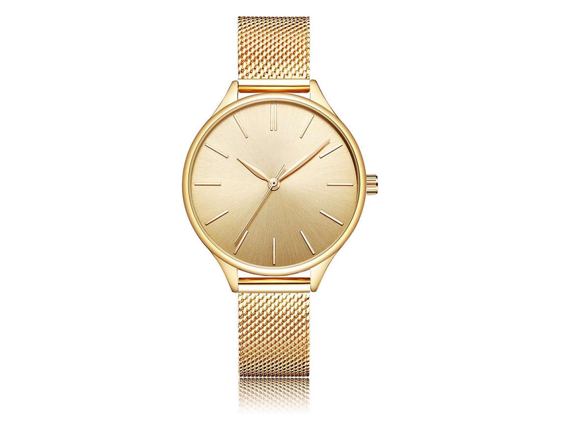 Reloj De Pulsera Informal Impermeable Para Mujer Con Correa Estampada Y Movimiento De Cuarzo (dorado)