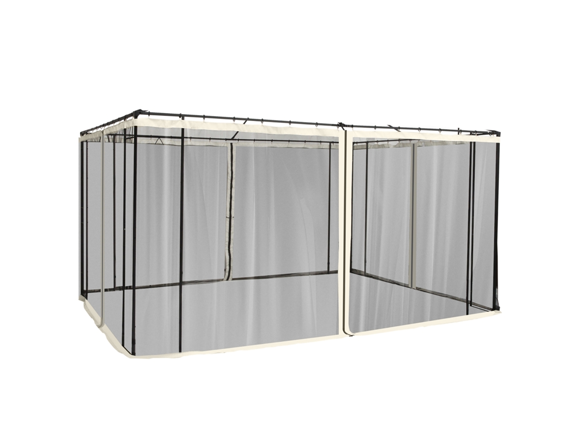 Painel Lateral Gazebo 3,4x2m Mosquiteiro Ziper Preto
