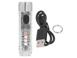 Rebe-luz Linterna Llavero 10 Modos 5led Carga Rápida Ip65 Impermeable Base Magnética Portátil Blanca
