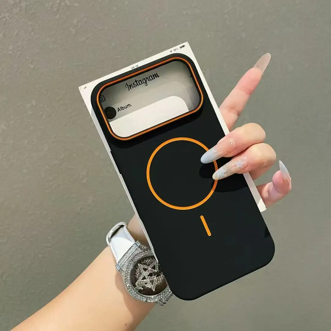 (iphone 12 Negro) Funda Magnética Magsafe Para Iphone, A Prueba De Golpes.