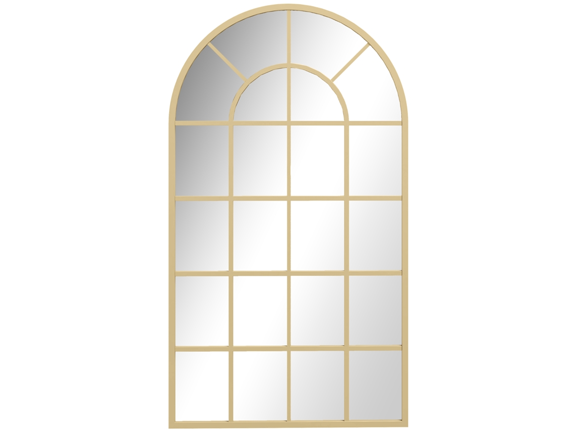 Espejo de pared, espejo de armario, 110 x 62 cm, espejo decorativo colgante con marco de metal para dormitorio y sala de estar.