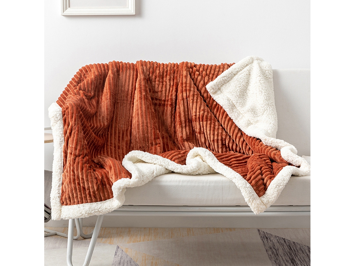 Manta De Felpa Para Sofá - Manta Gruesa Y Caliente Para Invierno, Súper Suave Con Dibujos De Rayas Y Textura Aterciopelada