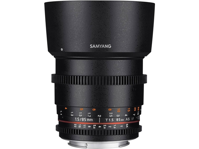 Objetivo SAMYANG 85mm T1.5 VDSLR AS IF UMC II (Negro - Encaje: Sony Alpha - Apertura: f/1.5 - f/22)