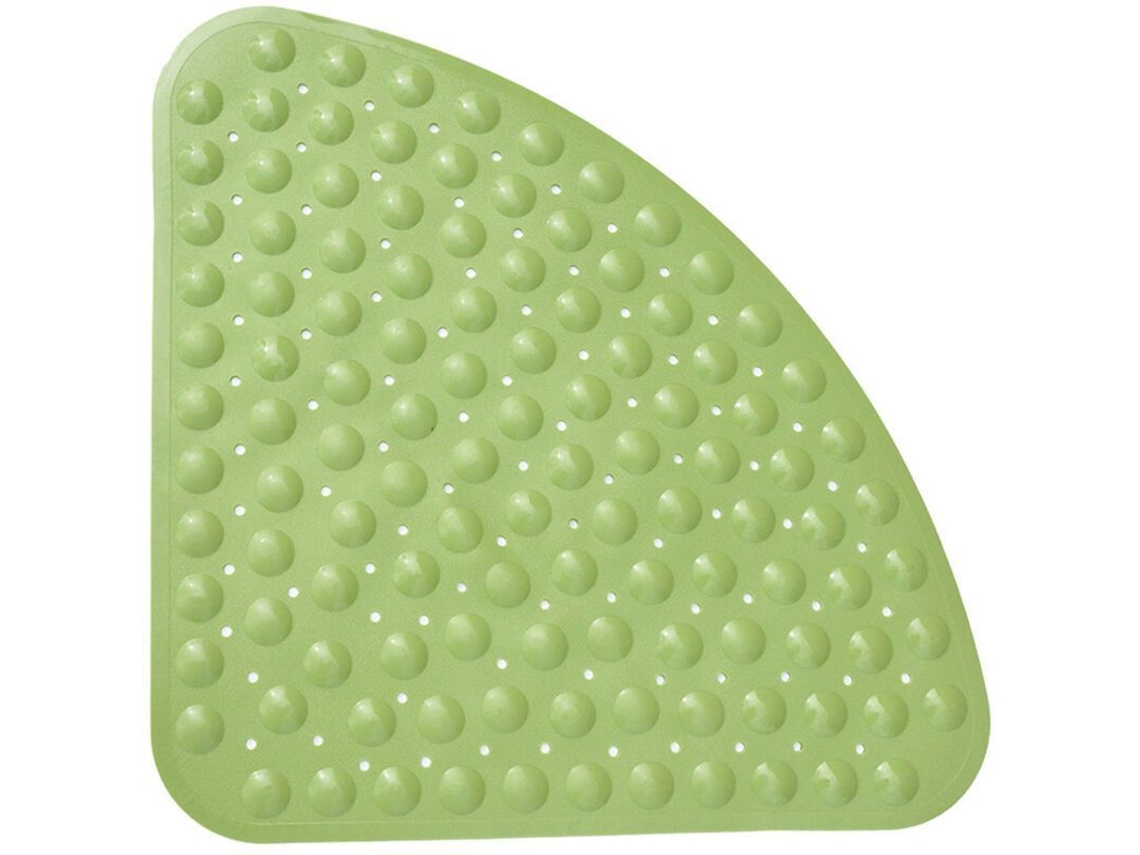 Tapete Antideslizante Triangular De Pvc Para Bañera Con Agujeros De Drenaje 54x54cm Verde