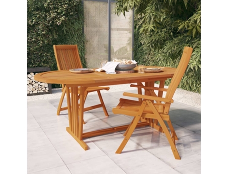 MAISON EXCLUSIVE Mesa de jardín madera maciza de eucalipto 200x100x75 cm