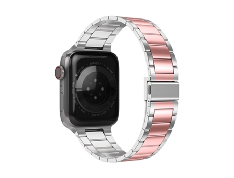 Correa Apple Watch 41mm / 40mm y 38mm Eslabones en Acero Rosa / Plata AVIZAR