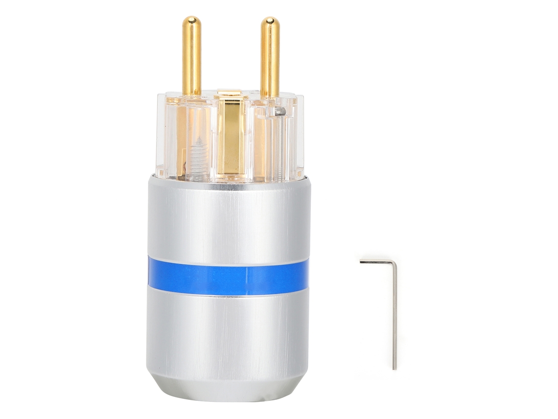 Conector De Alimentación Mono Audio E107g, Cobre Puro Con Baño De Oro Platino De 24 Quilates Para Audio Hifi.