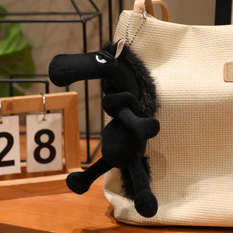 (negro, 18 Cm) Lindo Colgante De Juguete De Caballo De Cielo De Simulación De Dibujos Animados De Anime