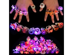 Regalos De Halloween, 40 Anillos Led Flash Para Niños Y Adultos Decoraciones De Fiesta Brillo En La Oscuridad