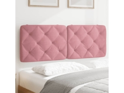 Cabecero De Cama Acolchado Terciopelo Rosa 140 Cm