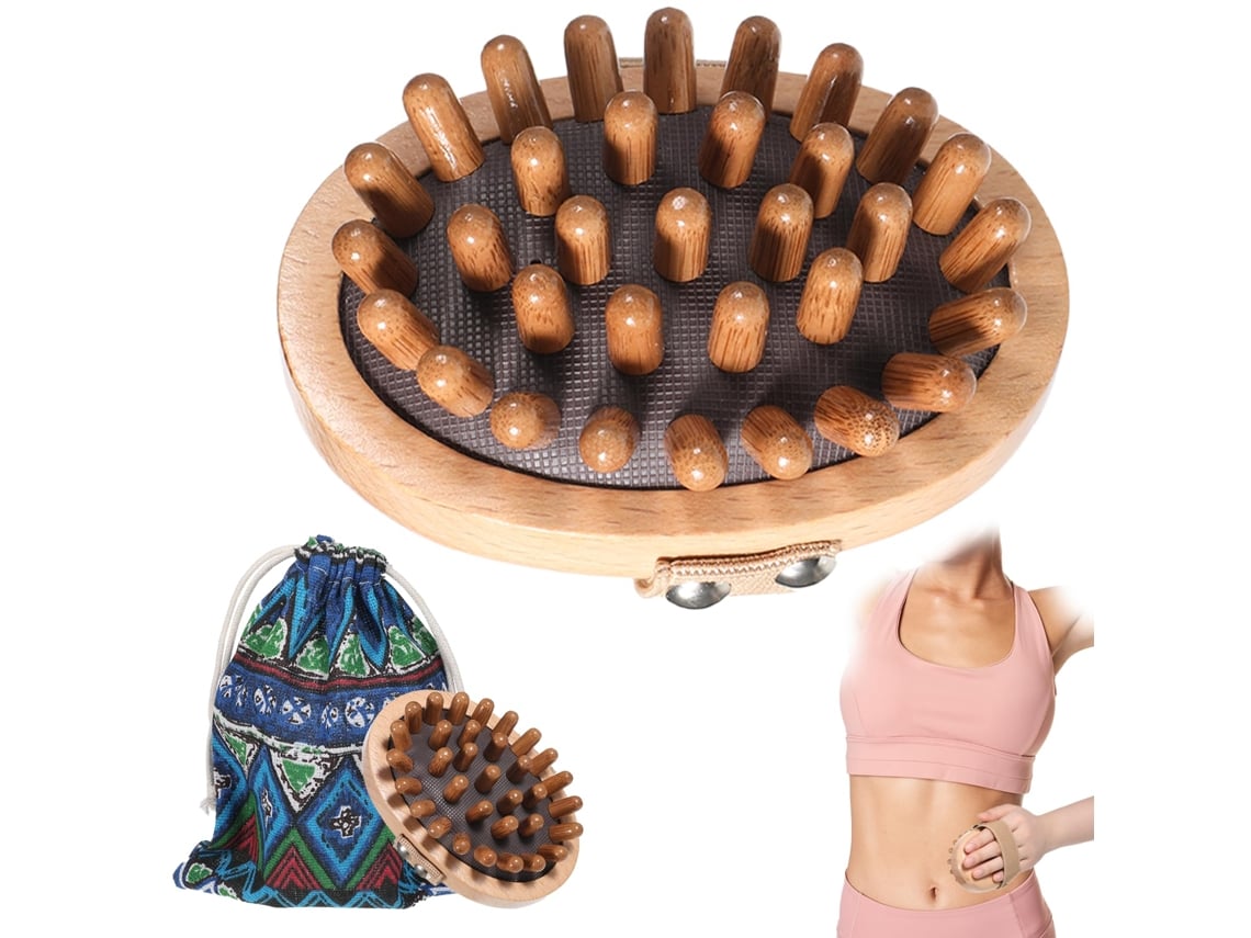 Cepillo de presión arterial, herramienta de masaje, terapia de fuerza, madera, reduce la grasa abdominal