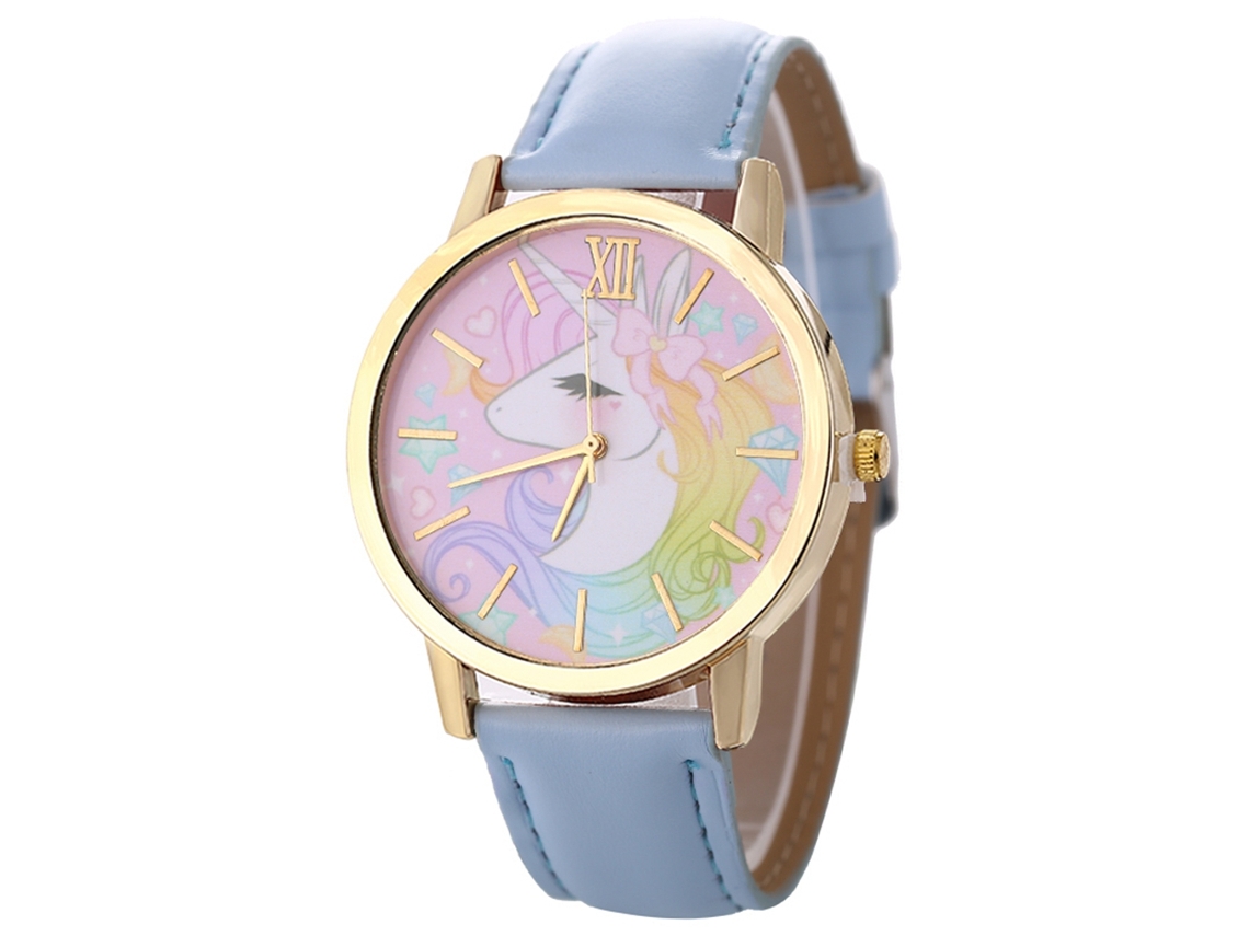 Reloj De Negocios De Cuarzo Para Mujer Zhoulianfa Zlf0589-f Con Correa De Cuero Azul Claro.