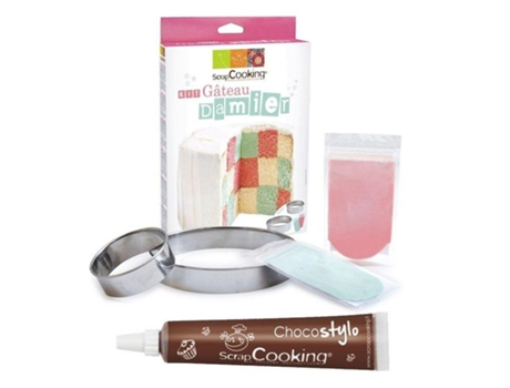 Kit tarta damero + Tubo de chocolate para decorar