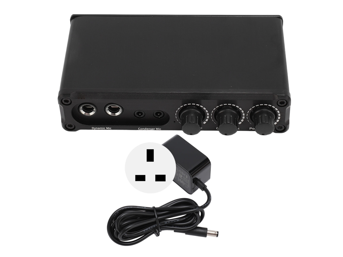 Mezclador De Micrófonos Dinámicos Y De Condensador Ajustable De 3 Canales Para Karaoke Profesional, Bares Y Clubes, Enchufe Británico De 100-240 V.