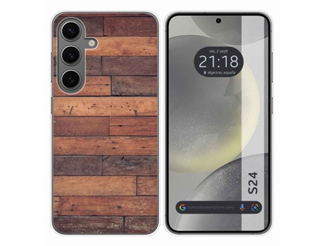 Funda Silicona para Samsung Galaxy S24 5G diseño Madera 03 Dibujos TUMUNDOSMARTPHONE