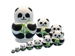 Bj-10 Peças/conjunto Bonecas Russas De Panda Pintadas Em Madeira Nesting Dolls Presentes De Natal