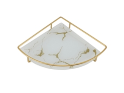 Bandeja de baño triangular dorada, decorativa y ligera de lujo