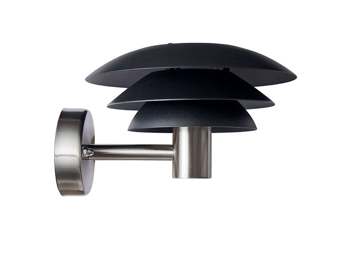 Lámpara de pared DL20 negra/acero de exterior DYBERG LARSEN