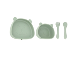 Juego De 4 Piezas Para Niños, Plato Y Cubiertos, Cuencos Con Ventosa, Forma De Panda