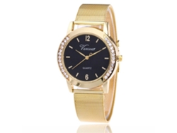 Elegante Reloj De Pulsera Para Mujer Con Movimiento De Cuarzo (negro Y Marrón).