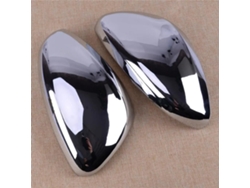 Citall 2 Piezas Embellecedores De Cubierta De Espejo Retrovisor Lateral Cromados Abs Plateados Para Peugeot 2008 208 2013 2014 2015 2016 2017