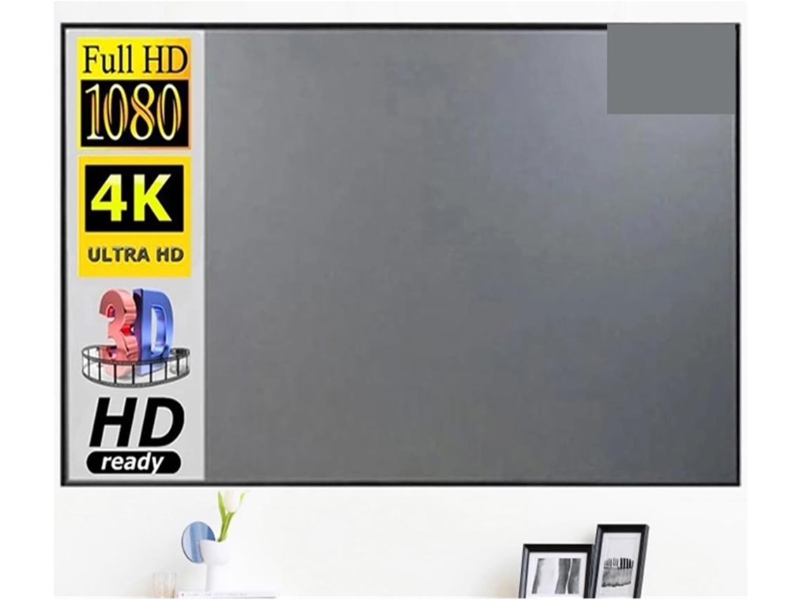 Pantalla De Proyección, 60-133 Pulgadas Gris Metálico Pantalla De Proyección 16:9, Pantalla Plegable Portátil