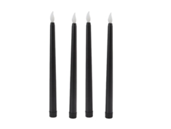 4 velas LED sin fuego, seguras y ecológicas, luz cálida, color negro