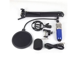 Conjunto de streaming Yuysan BM800 con micrófono y reposabrazos USB, azul