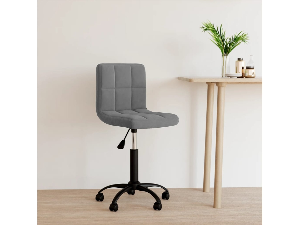 Silla De Oficina Giratoria De Terciopelo Gris Oscuro