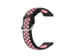 Bracelete Para Samsung Galaxy Watch 4 (40mm) - Silicone Duas Cores - Preto Rosa
