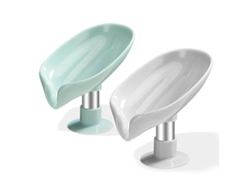 2026-set De 2 Soportes De Jabón Con Ventosa, Diseño De Drenaje, Para Baño Y Cocina (verde+gris)