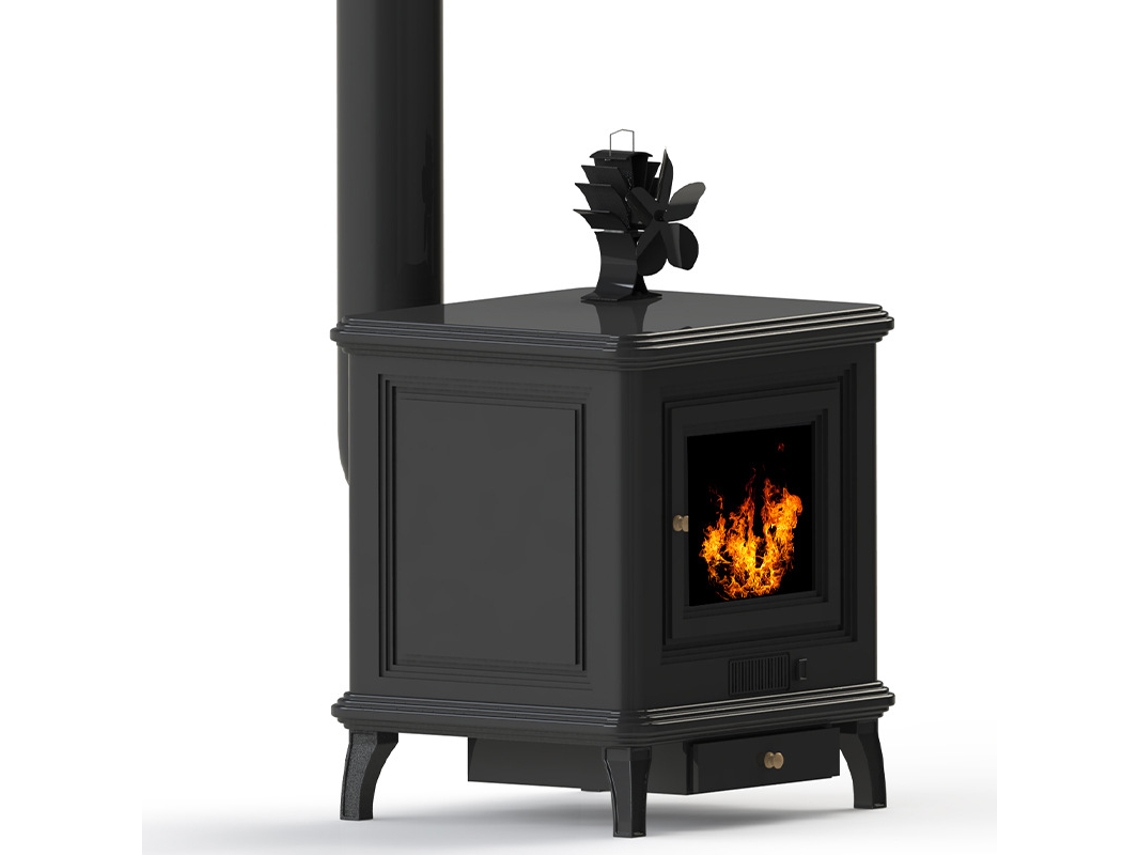 Ventilador de Estufa para una Mejor Distribución de Calor con 5 Hojas Negro INF