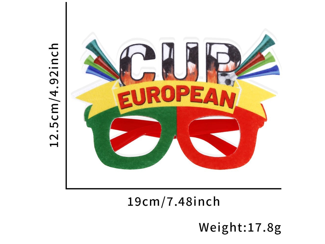 Gafas De Fútbol Euro 2020, Juego De 1, Accesorio Decorativo Para Aficionados, Para Celebrar Y Tomar Fotos, Ergonómicas
