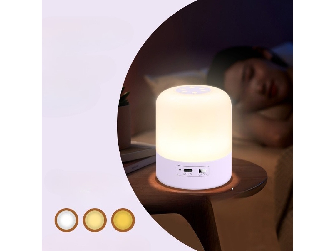 Luz Nocturna Portátil Para Bebés, Luz De 3 Colores, Batería Recargable De 1200 Mah, Color Morado. Siurn