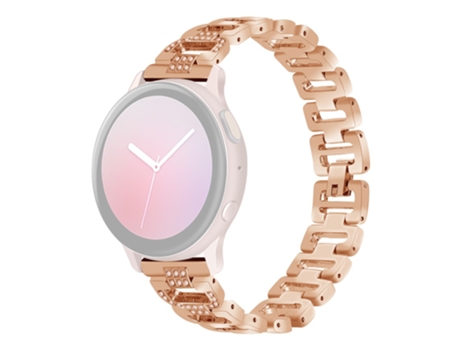 Correa de acero inoxidable diamantes de imitación decorativos 20mm para Huami Amazfit GTS Samsung Gear S2 Classic Garmin Vivoactive 3 - oro rosa