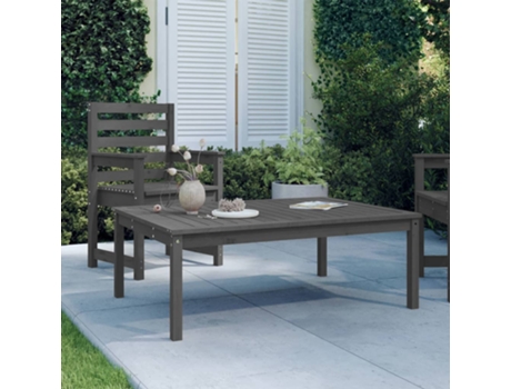 MAISON EXCLUSIVE Mesa de jardín madera maciza pino gris 121x82,5x45 cm