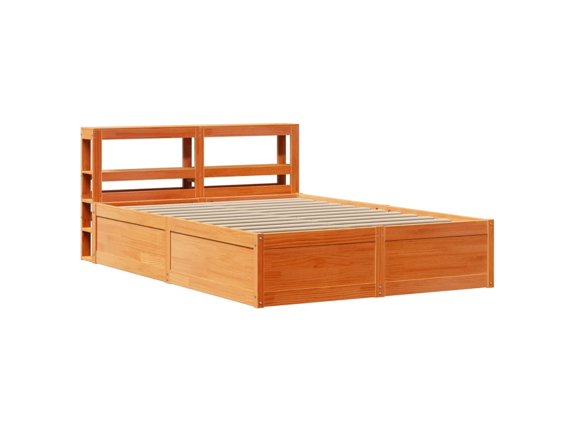 Maison Exclusive - Estructura Cama Con Cabecero Madera Pino Marrón Cera 120x190 Cm