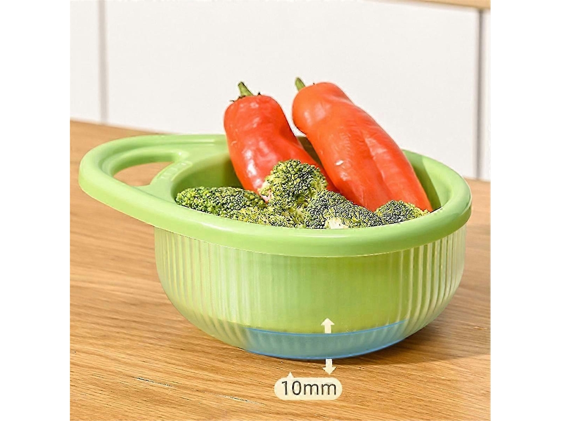 Cesta de escurrido de cocina hueca, multifuncional, de doble capa, portátil, para frutas y verduras, almacenamiento de cocina B