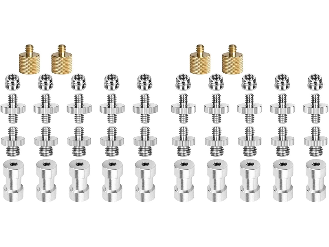 Paquete De 44 Adaptadores De Tornillo Para Cámaras De 1/4" A 3/8".