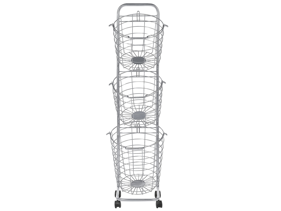Carrito con almacenaje BELIANI Ayapal de Metal Plateado 37x37x123
